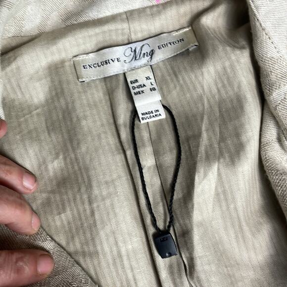 Mango Exclusive Edition floral linen blend double breasted blazer women’s XL - Picture 13 of 15